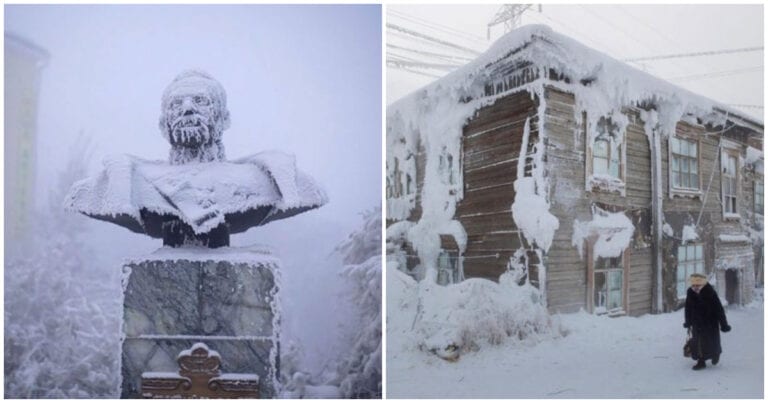 22 de imagini cu cel mai rece sat din lume unde temperaturile pot ajunge la -71,2 C