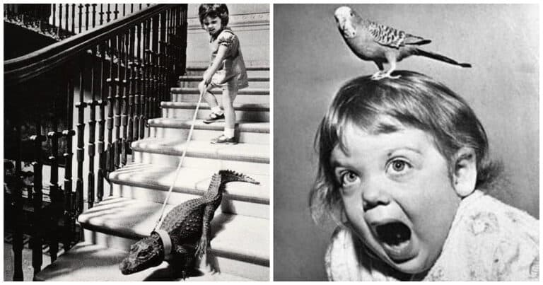 20 de fotografii de epocă în care copiii ne prezintă animalele lor de companie